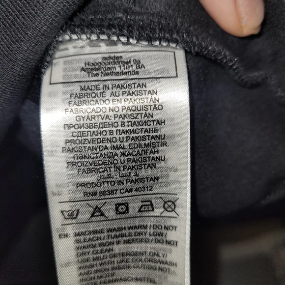 Adidas 3 Stripe Quarter Zip Pullover Black Athletic Top Mens Small - Picture 5 of 8